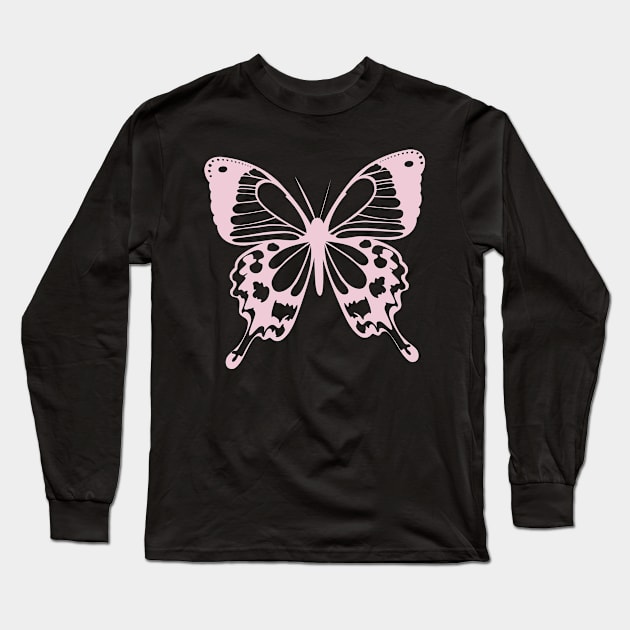 Pink Butterfly Long Sleeve T-Shirt by Pet & Nature Lovers